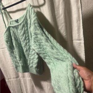 Wild Fable Light Green Cable Knit Tops